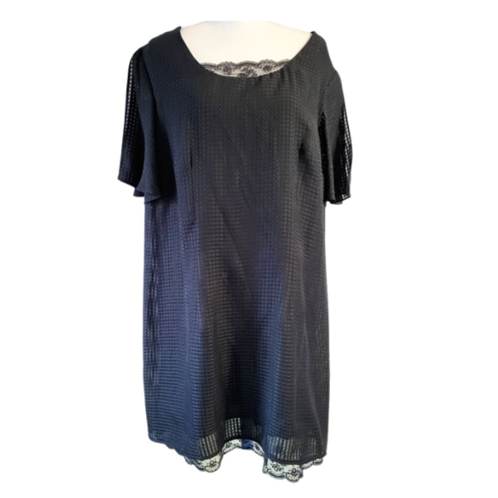 CDC CAREN DESIREE COMPANY Black Lace Lined Shift Dress - Women's Plus Size 18